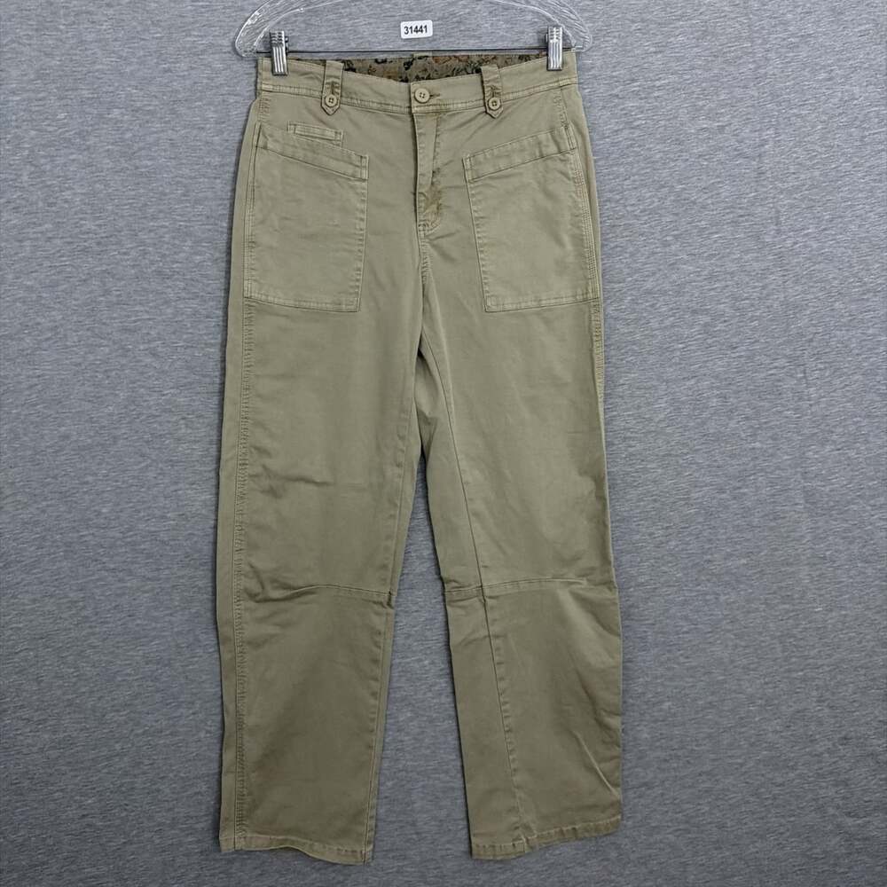 Sundance Catalog Womens Size 4 Tan Cotton Stretch Barrel Leg Utility Pants